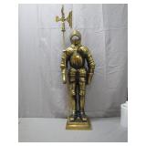 Pot Metal Knight Statue With Halberd