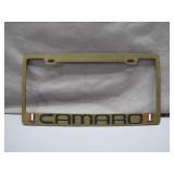 Solid Brass Camaro License Plate Cover