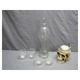 Skull-Themed Glassware and Decanter Set