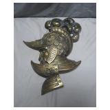 Heavy Pot Metal Wall Plaque: Ornate Knight Helmet