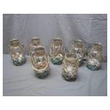 7 Glass Jars with Seashells and Rope Design