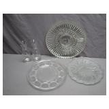Clear Glass Plates and Carafes