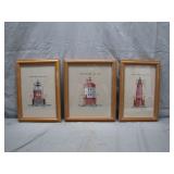 3 Lighthouse Needlepoint Artworks