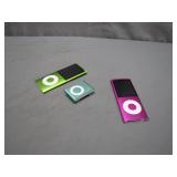 3 iPod Devices in Assorted Colors