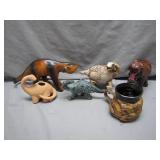 Six Animal-Themed Decorative Figures