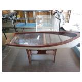 Wood and Glass Boat Display on Stand