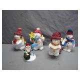 Charming Snowmen Figures With Santa Accent