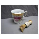 Porcelain Shaving Mug and Brush Set