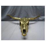 Metallic Longhorn Skull Display Piece