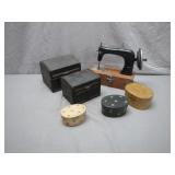Miniature Sewing Machine and Boxes Collection
