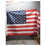 Michelob Light Glasses and Bottles Plus Flag Set