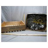 Wooden Grape Crate w/ Metallic Decorations