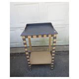 Small Handpainted Wood Table with Shelf