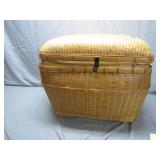 Woven Basket With Hinged Lid