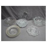 6 Pressed Glass Dishes