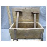 Handmade Wood Box w/ Assorted Tools
