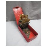 Metal Drill Bit Set in Red Storage Case