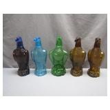 Five Glass Eagle Bottles