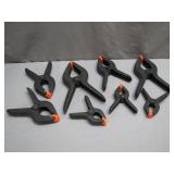 8 Spring-Loaded Plastic Clamps