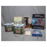Collectibles Lot: Cards, Books, Game