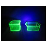 Uranium Glass Refrigerator Dish Set