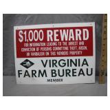 Virginia Farm Bureau Reward Sign