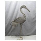 3-Foot Tall Handcrafted Metal Heron Sculpture