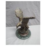 Brass Eagle Sculpture on Marble Base