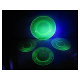 Four Uranium Glass Plates