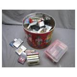 Metal Tin of Cassette Tapes and Cases