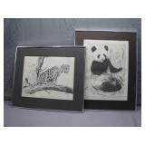 Framed Wildlife Sketches by Warren Cutler
