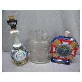 3 Decorative Decanter Bottles
