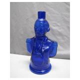 Cobalt Blue Glass Bust Decanter