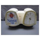 Natural Light Advertising Clock/Sign Combo