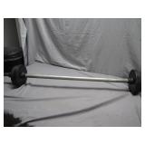 Barbell With Cast Iron Plates and Knurled Bar