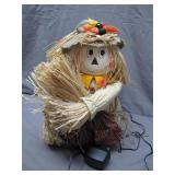 Illuminated Straw Scarecrow Figure