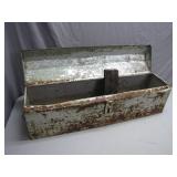 Rustic Metal Toolbox With Tools