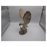 Metal Sculpture of Eagle with Spread Wings