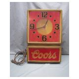 Coors Advertising Wall Clock w/ Lighted Sign