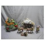 Decorative Holiday Nativity Deer and Stable