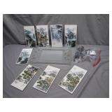 Decorative Plate Set With Utensils and Art Prints