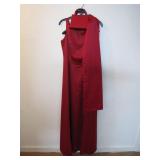 Elegant Red Evening Gown w/ Matching Accessories