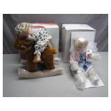 Porcelain Dolls With Rocking Reindeer