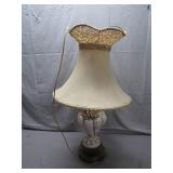 Porcelain Table Lamp With Floral Design
