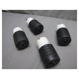4 Rubber-Coated Electrical Plug Ends