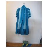 Teal Dress With Accessories, Size 20