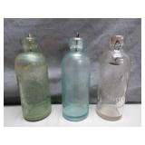 (3) PA Blob Top Soda Bottles, 1880-1910