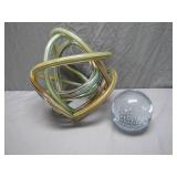 Andrea by Sadek Glass Sphere and Wire Sculpture