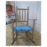 Handcrafted Wooden Rocking Chair with Woven Seat