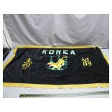 Black Korean Velvet Banner with Tiger Design